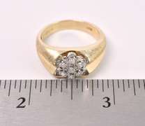 Sturdy Diamond Ring In 14K Yellow Gold