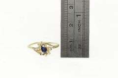 14K Yellow Gold Sapphire Diamond Accent Bypass Statement Ring