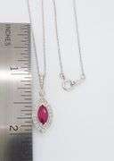 Stunning Marquise Ruby & Diamond Halo Necklace