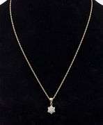 Dazzling Diamond Flower Pendant Necklace In 14K Yellow Gold