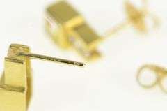 14K Yellow Gold Citrine Diamond Squared Vintage Stud Earrings