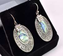 Abalone With Mother Of Pearl Earring In Sterling Silver