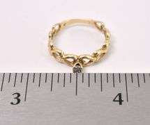 Pretty Diamond Heart Ring In 14K Yellow Gold