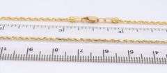 Cute Diamond Cut Rope Chain Necklace in Yellow Gold