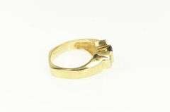 14K Yellow Gold Princess Cut Sapphire Diamond Accent Slanted Ring