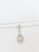 Fashion-Forward 18kt White Gold Necklace With Unique Shaped Diamond Pendant