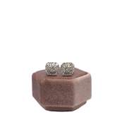 14K WHITE GOLD PAVE EARRINGS