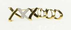 18K Yellow Gold Tiffany & Co. Paloma Picasso Diamond XO Pin/Brooch