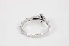 14k White Gold Cross Ring Size 5