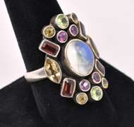 Beautiful Multi-Gem Ring In Sterling Silver