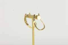 10K Yellow Gold 2.20 Ctw Natural Ruby Diamond Oval Hoop Earrings