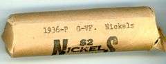 Wrapped Roll of Buffalo Nickels
