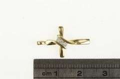 10K Yellow Gold Diamond Classic Cross Christian Faith Charm/Pendant