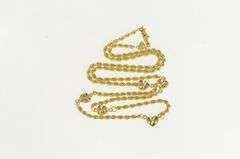 14K Yellow Gold 2.3mm Rope Link Heart Love Chain Vintage Necklace