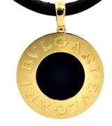 Bvlgari Tondo Reversible Onyx Pendant Necklace in 18K and Steel