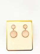 Polished 18k Yellow Gold Rose Quartz Earrings with Diamond studs