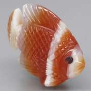 Adorable 24.27ct Agate and Sapphire fish carving