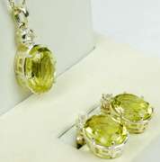 Sterling Peridot Necklace & Earrings