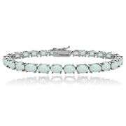 Created White Opal Tennis Bracelet in Sterling Silver
