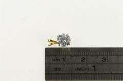 14K Yellow Gold Round CZ Solitaire Vintage Statement Charm/Pendant