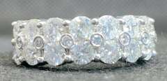 MENS 4.60 CARATS T.W. TRIPLE ROW ROUND DIAMOND WEDDING BAND IN 14K WHITE GOLD