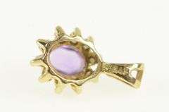 14K Yellow Gold Amethyst Diamond Halo Vintage Statement Charm/Pendant