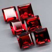 Set of 6 top red VS Garnets weighing 8.33 carats