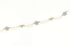 14K Yellow Gold Tanzanite Diamond Flower Heart Chain Necklace
