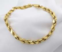 Flashy Diamond Cut 14k Rope Bracelet