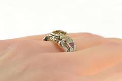 10K Yellow Gold Art Deco Masonic Citrine & Ruby Eagle Ring
