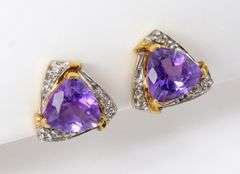 Nice Triangular Amethyst Earrings