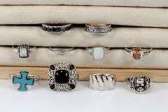 Sterling Silver Curated Ring Assortment Various Sizes & Styles (10 Ring Lot)