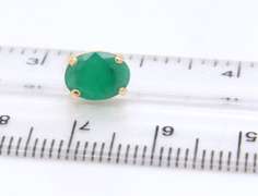 Gorgeous Yellow Gold Oval Emerald Stud Earrings