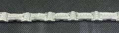 STUNNING 14K WHITE GOLD MENS DIAMOND BRACELET WITH UNIQUE LINK DESIGN