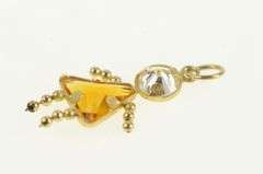 14K Yellow Gold Birthstone November Sim. Citrine Girl Charm/Pendant