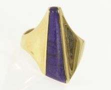 14K Yellow Gold Lee Marraccini Designer Sugilite Geometric Ring
