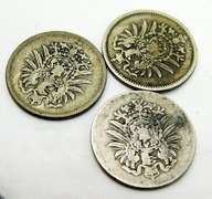 3 German Reich 1 Mark Silver Coins