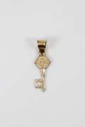 14k Yellow Gold God's Key to Heaven Saint Benedict Medal Pendant