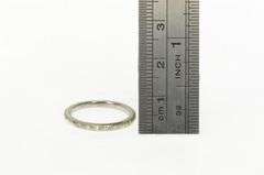 18K White Gold Art Deco Classic Diamond Wedding Band Ring
