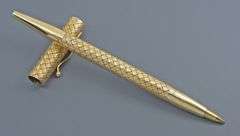 Rare Tiffany & Co. 14K YG Ballpoint Pen & Mech. Pencil