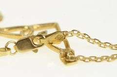 14K Yellow Gold Diamond Heart Valentine Squared Chain Vintage Necklace