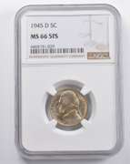 MS66 5FS 1945-D Jefferson Nickel NGC