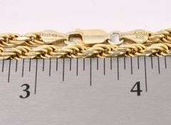 Sturdy Gold Plated Rope Chain Necklace In Sterling Silver
