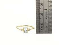 10K Yellow Gold Oval Blue Topaz Diamond Accent Classic Ring