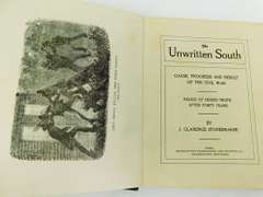 1903 The Unwritten South - Civil War Book