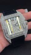CARTIER SANNTOS 100 XL CHRONOGRAPH STAINLESS STEEL ICED OUT WATCH