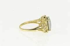 14K Yellow Gold Oval Opal Triplet Diamond Halo Vintage Ring