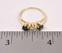 Simply Beautiful Blue Sapphire And Diamond In 14K Yellow Gold