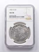 AU58 1921-S Morgan Silver Dollar NGC