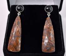 Black Onyx Earrings In Sterling Silver